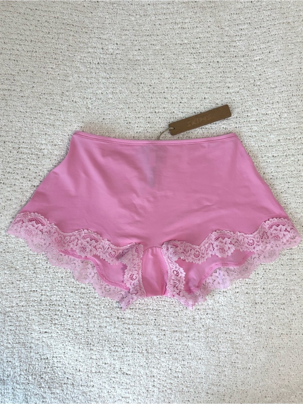 SKIMS Pink Lace-Trim Boyshorts - Picture 2 of 4